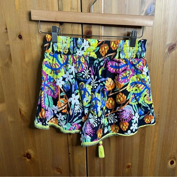 Marcos Navarro Anthropologie Flannel Sleep Shorts Women’s XXS Tropical Tassels‎ - Picture 9 of 11